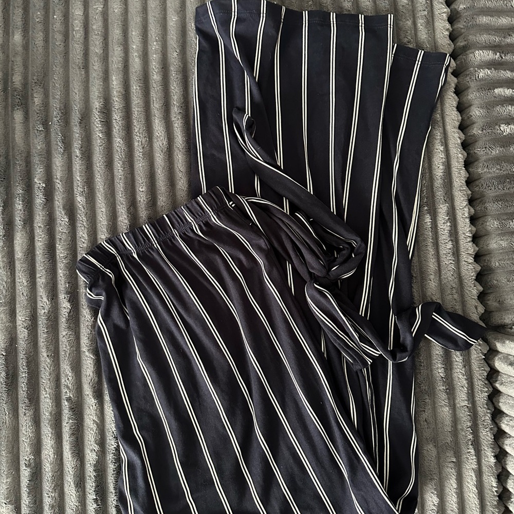 Striped Black and White Women's Pants